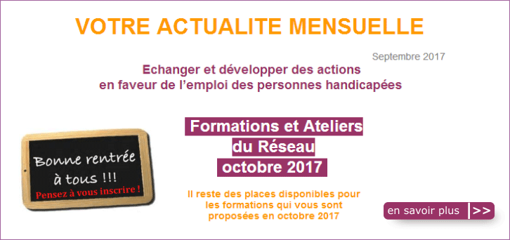 Actualit�s du R�seau - Septembre 2017