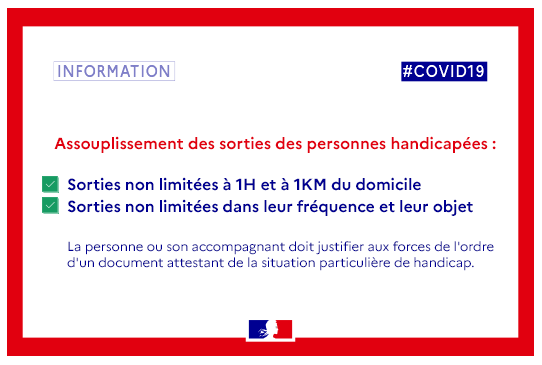 Assouplissements des sorties des personnes en situation de handicap