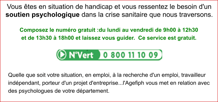 Mesures exceptionnelles d'urgence de l'Agefiph pour soutenir les personnes en situation de handicap & les entreprises pendant la p�riode de crise sanitaire.