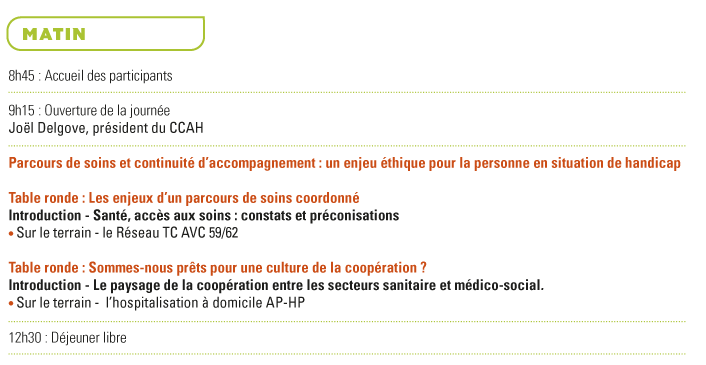 Journ�e nationale du CCAH - Jeudi 29 novembre 2012