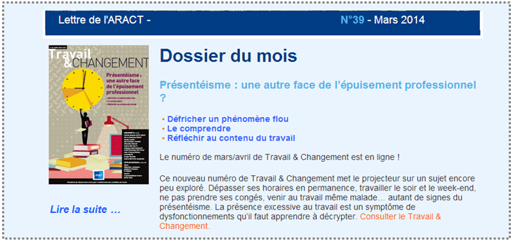 L'actualit� des conditions de travail en Alsace, Pr�sent�isme : une autre face de l'�puisement professionnel ?