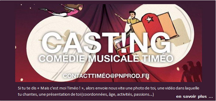 Casting Tim�o, le spectacle musical  nous recherchons un jeune adolescent en situation de handicap moteur