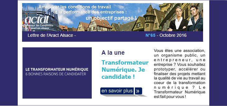 L'actualit� des conditions de travail en Alsace, num�ro 65 - octobre 2016